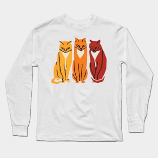 Three colorful cats Long Sleeve T-Shirt